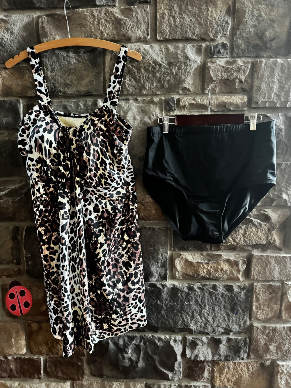 Swimsuits For All Leopard Print Swim Dress with Bottoms -16 NWT